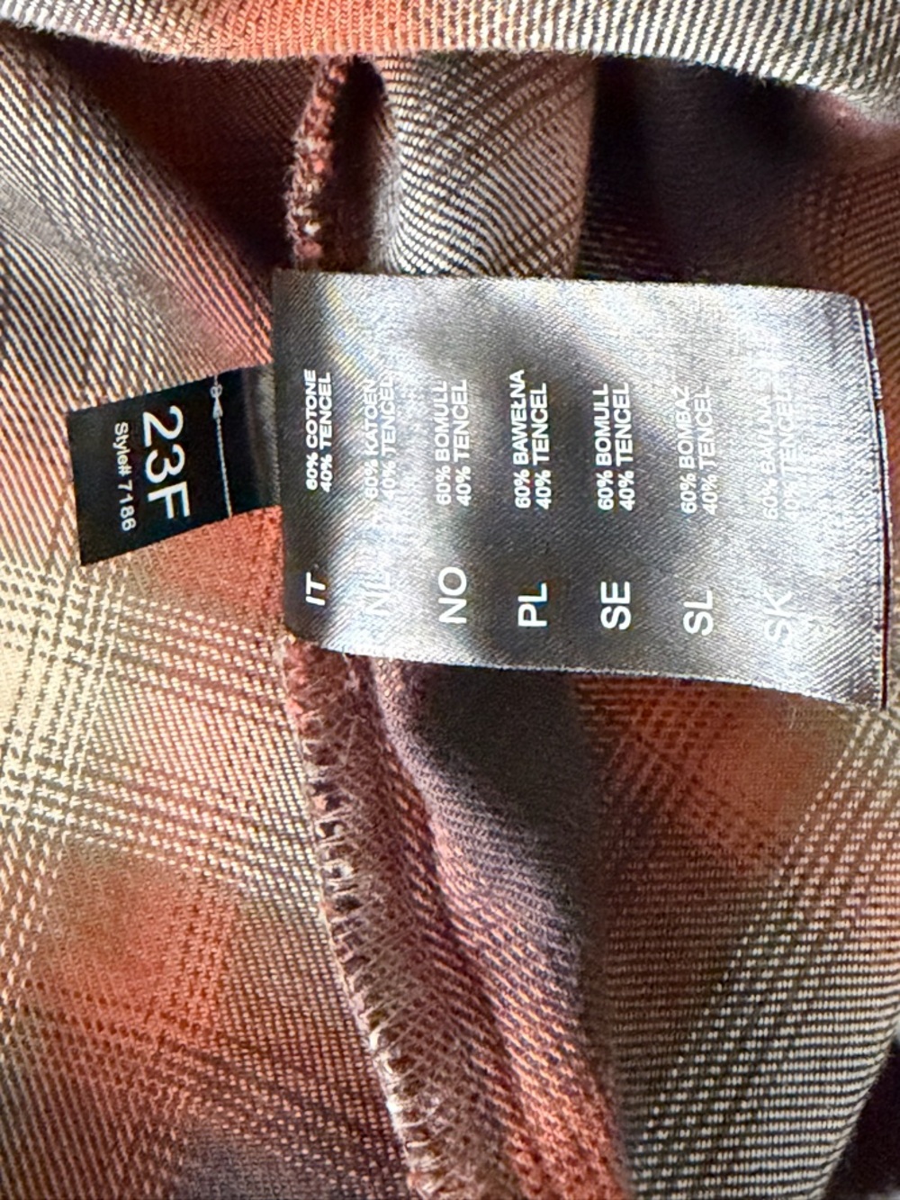 Kuhl Medium Brown, Orange & Black Plaid Flannel Shirt - Picture 12 of 13